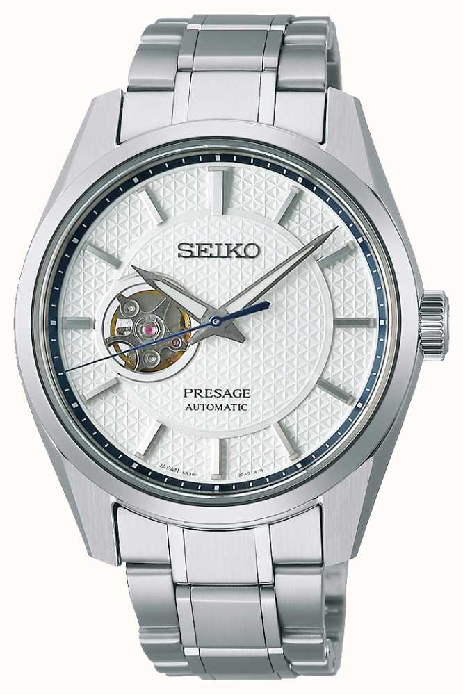 Seiko Presage Sharp Edged Series White And Blue SPB309J1 - First Class  Watches™ SGP