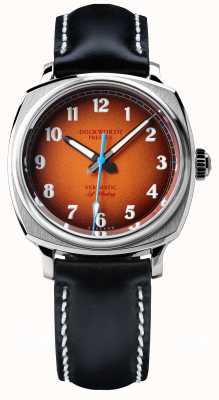 Duckworth Prestex Verimatic (39mm) Orange Fumé Dial / Black Horween Leather D891-05-A