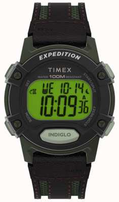 Timex Mens | Expedition | Digital | Black Leather Strap TW4B24400