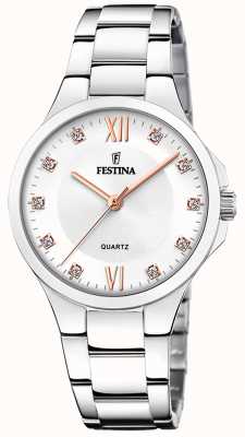 Festina Ladies Steel Watch With CZ Set & Steel Bracelet F20582/1