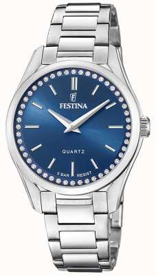 Festina Ladies Steel Watch With CZ Set & Steel Bracelet F20583/3