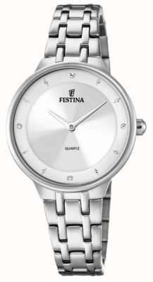 Festina Ladies Steel Watch With CZ Sets & Steel Bracelet F20600/1