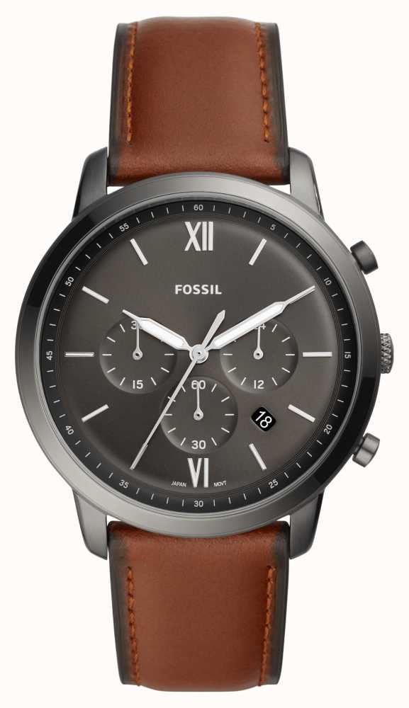 Class Neutra | Watches™ FS5512 SGP Fossil Grey First - Men\'s Dial Chrono Leather | Brown Strap