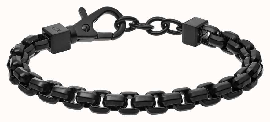Armani Exchange Men's Black-Tone Stainless Steel Chain Bracelet AXG0047001