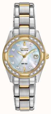 Citizen Women's Regent 28 Diamond Stainless Steel & Gold IP Watch EW1824-57D