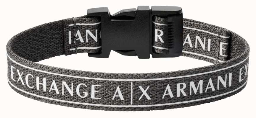 Armani Exchange Men's Fabric Logo Side Release Buckle Bracelet AXG0080040