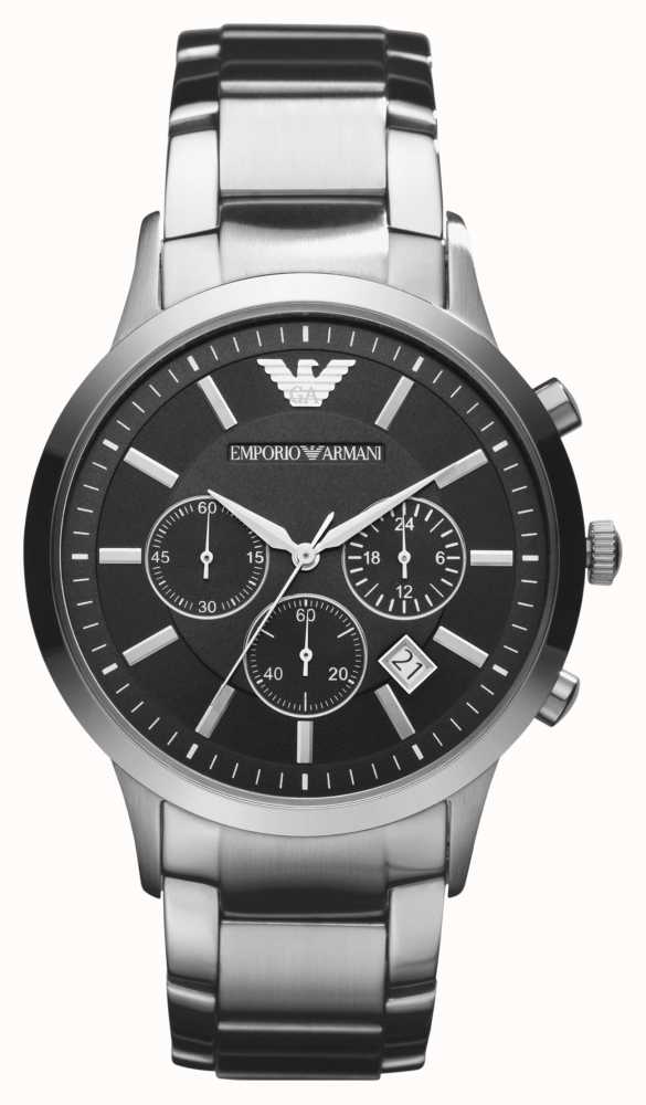 Emporio Armani Men\'s | Black Watches™ - Bracelet Dial Chronograph Steel SGP First Stainless AR2434 | Class