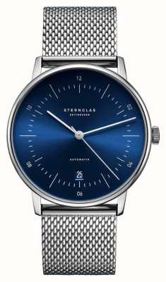 STERNGLAS Naos Automatic (38mm) Blue Dial / Stainless Steel Mesh S02-NA06-MI04