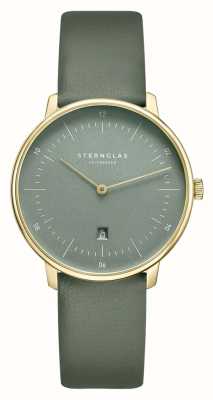 STERNGLAS Naos XS Edition Flora Quartz (33mm) Sage-Green Dial / Sage-Green Leather S01-NDF18-KL09