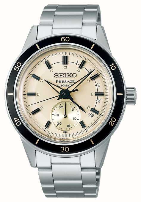 Seiko Presage Style 60s Ivory Dial Black Bezel Watch SSA447J1 - First Class  Watches™ SGP