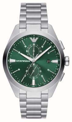 Emporio Armani Men's | Green Chronograph Dial | Stainless Steel Bracelet AR11480