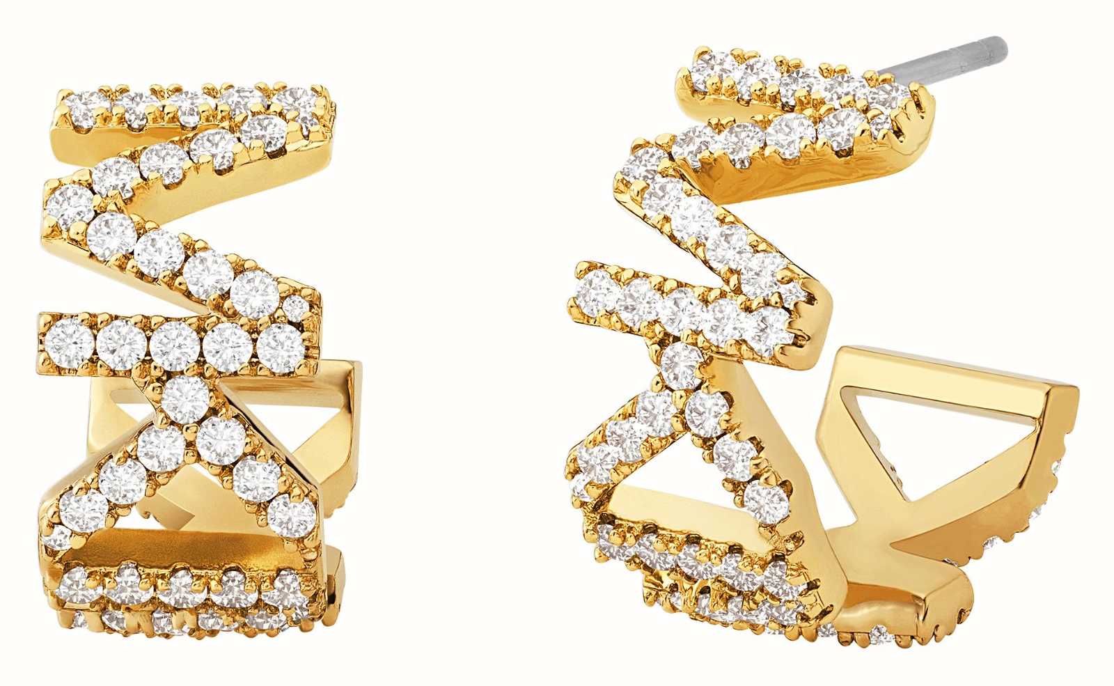 Michael Kors Women's Gold-Tone Cubic Zirconia MK Hoop Earrings MKJ7957710 -  First Class Watches™ SGP