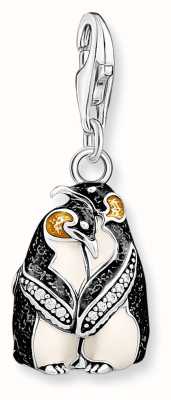 Thomas Sabo 'Love on Ice' Emperor Penguins Charm - 925 Sterling Silver, White Stones 1909-691-7