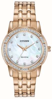 Citizen Womens Eco-drive Crystal Gold PVD Steel EM0773-54D