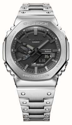 Casio Men's G-Shock Bluetooth Full Metal Silver Solar Power Watch With Bracelet GM-B2100D-1AER